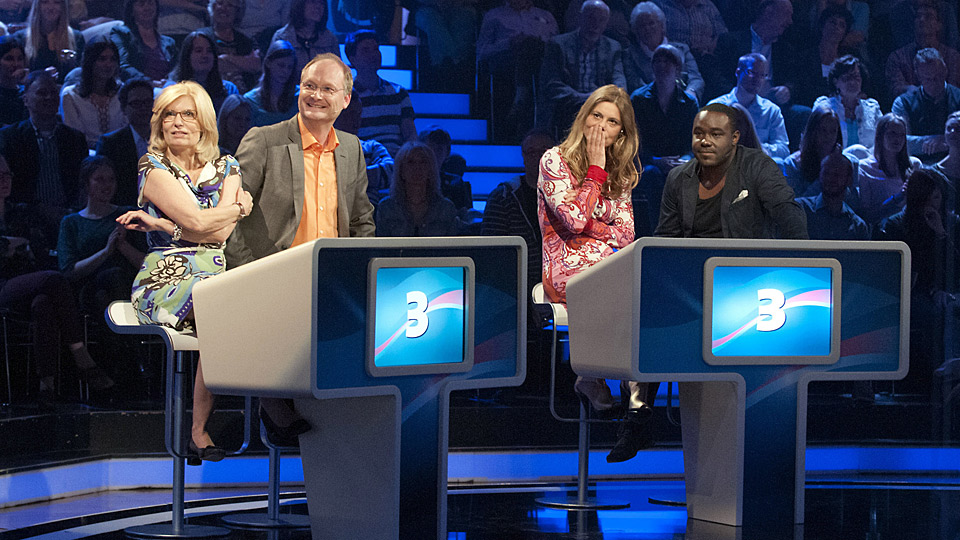 v.l.n.r. Judith Rakers und Matze Knop, Sarah Wiener und Nelson Müller, Sabine Postel und Sven Plöger.