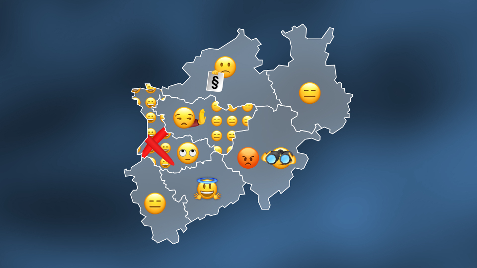 NRW Karte mit Smilelys