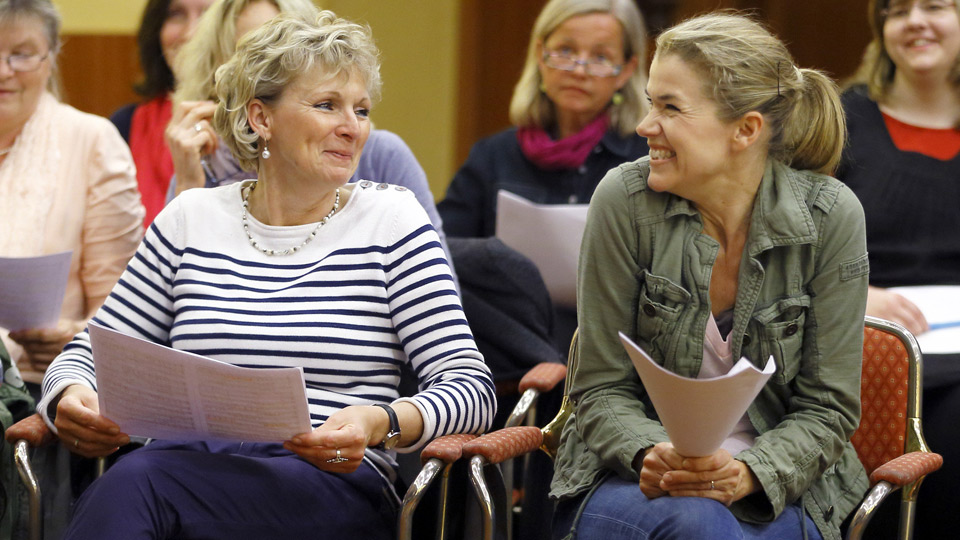 Chorprobe mit Anke Engelke