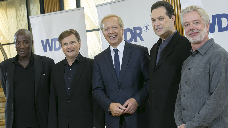 Jukka-Pekka Saraste, Wayne Marshall, Stefan Parkman, Richard De Rosa mit dem Intendanten des WDR, Tom Buhrow