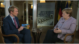 Markus Preiß im Interview mit Bundeskanzlerin Angela Merkel i