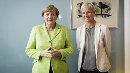 Katrin Brand und Bundeskanzlerin Merkel