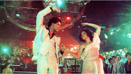 Der Tanzfilm "Saturday Night Fever" mit John Travolta and Karen Lynn Gorney (1977).