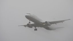 Flugzeug im Nebel