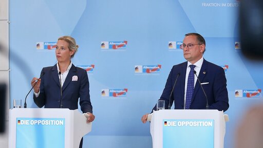 AfD-Fraktionsvorsitzende Alice Weidel und Tino Chrupalla