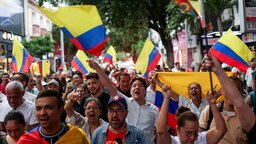 Anhänger des Präsidenten Gustavo Petro nahmen an einer Kundgebung teil